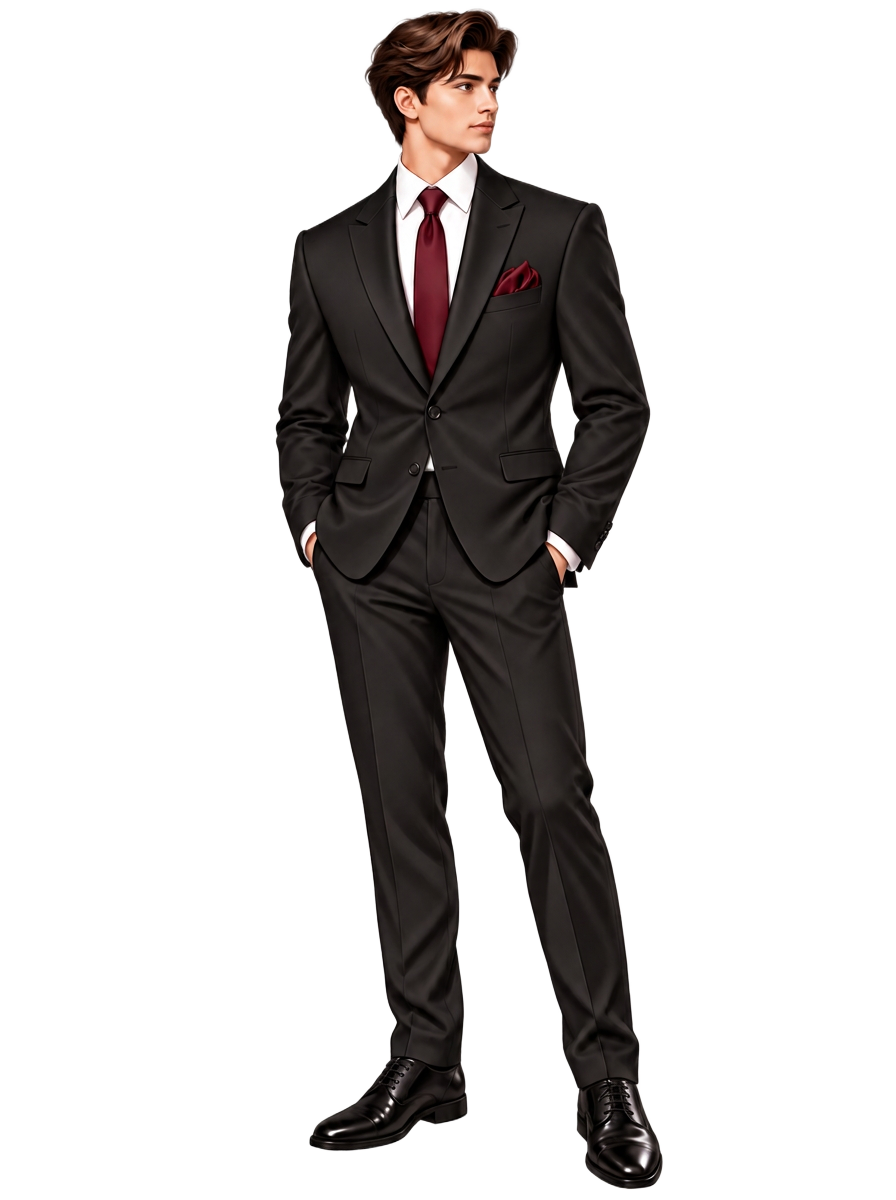 Traje formal negro para hombre